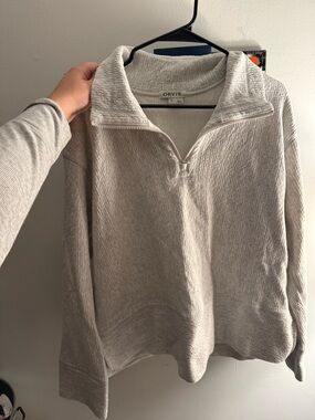 Orvis Light Gray Half-Zip Pullover Sweatshirt
